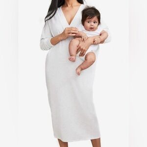 HATCH maternity visitor dress in melange gray